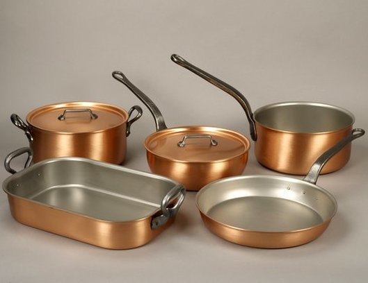 Set of FALK copper pots