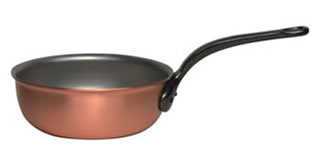Copper saute pan spherical 24cm